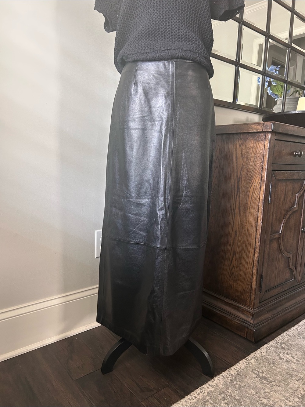 Vintage-style Wilsons Leather long panel maxi skirt